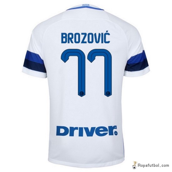 Camiseta Inter de Milán Replica Segunda Ropa Brozovic 2016/17 Blanco